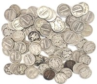 $9 Face Value 90% Silver Mercury Dimes