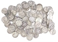 $10 Face Value 90% Silver Mercury Dimes