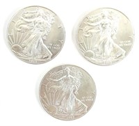 (3) 2013 One Ounce American Silver Eagle Dollars