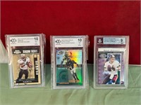 3 GRADED FOOTBALL CARDS