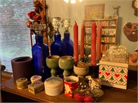 Vintage Pottery, Candlesticks, Bottles