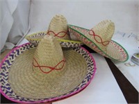 3) New Straw Sombrero Hats