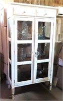 2 Door/2 Drawer Display Cabinet, Wood, 17"x36"x70"