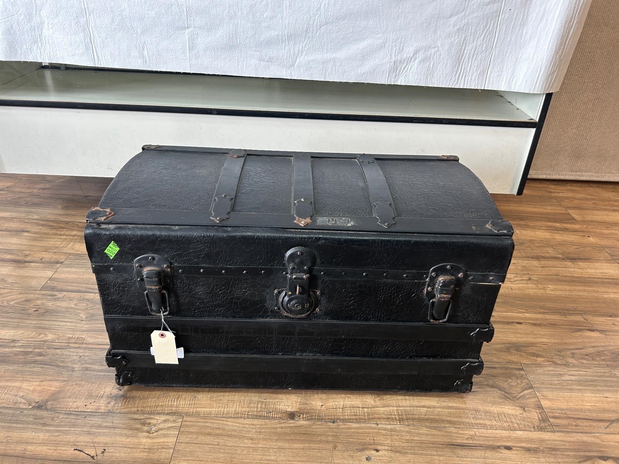 Painted Black Travel Trunk