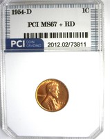 1954-D Cent MS67+ RD LISTS $1200