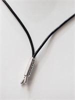 Leather Cord Necklace with Sterling Silver Slide