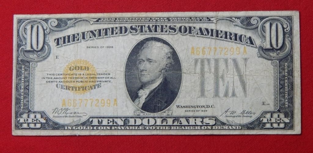 1928 $10 Gold Certificate