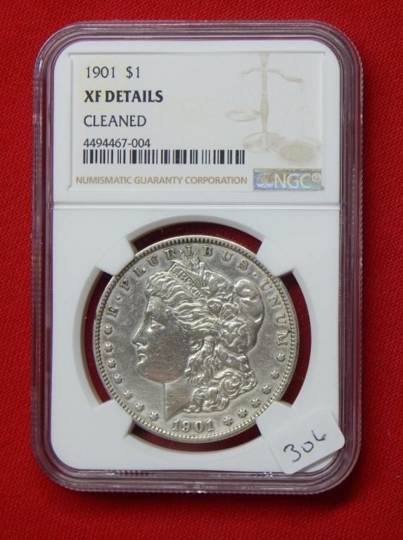 1901 Morgan Silver Dollar NGC XF Details Cleaned