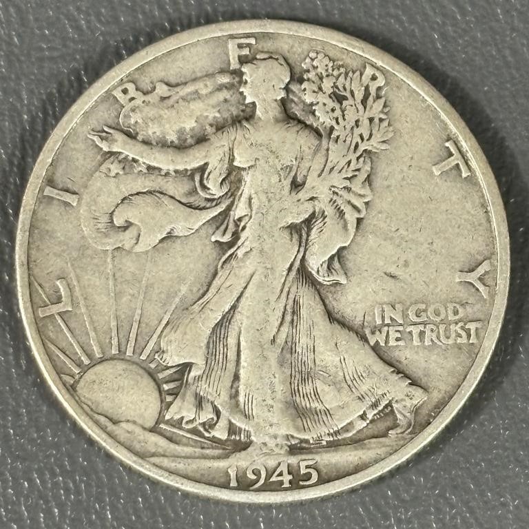 1945S Walking Liberty Silver (90%) Half Dollar