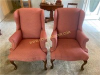 Two Pinkish Colored Upholstered Chairs