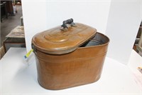 Solid Copper Boiling Tub w/ Lid & Wood Handle