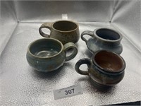 4) POTTERY COFFEE CUPS