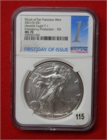 2021 (S) American Eagle T1 NGC MS70 1 Ounce Silver