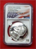 (2023)American Legacy Jefferson 1 Oz Silver NGC PF