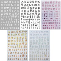 10Pc EBANKU 5colors Letter Nail Art Stickers