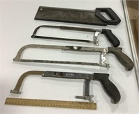 4 Hand saws - 3 w/ blades - Master Mechanic,