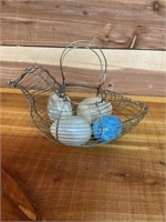 4CT OF MARBLE? EGGS W/ CHICKEN BASKET
