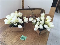 tulips in baskets