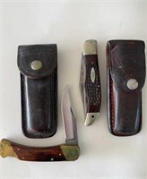 Two vintage pocket knives, one Sherard, brass and