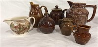 Brown Stoneware Vase Lot