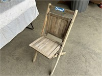 Wooden Folding Chair w/ Diesel Decal