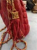Vintage Red Quilted Bag
