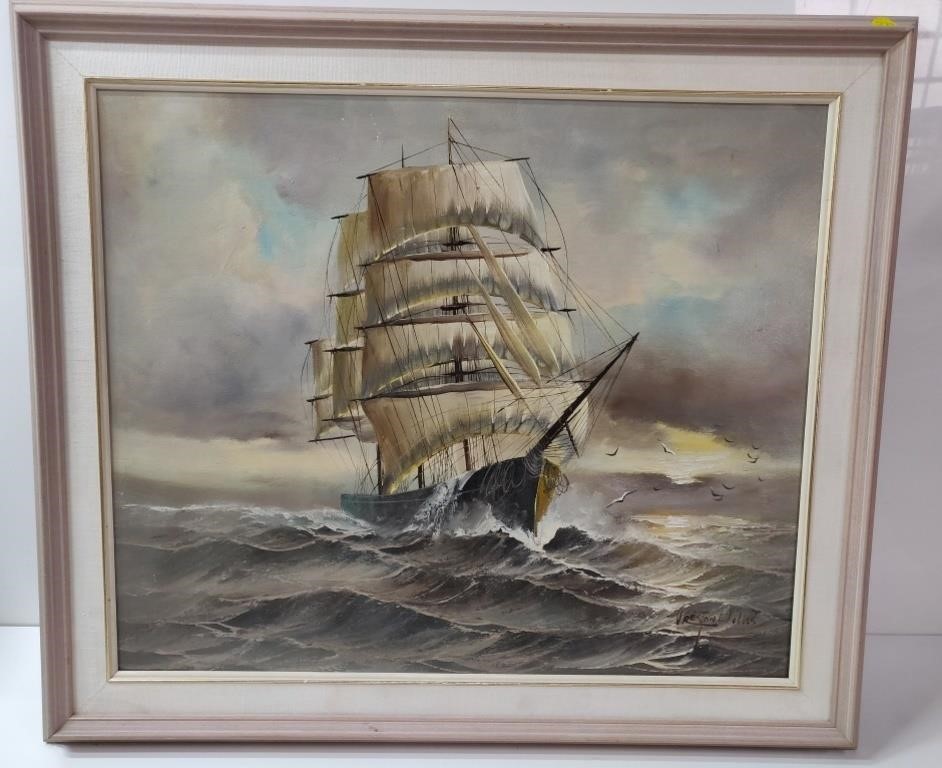 Preston Willis Clipper Ship Oil Painting