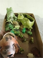 Frog and dog figurine
