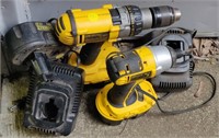 2 Dewalt Drills W/ Batteries & Chargers