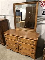 (AF) Carolina wooden 6 drawer dresser and mirror