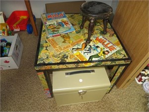 Comic Book Table * Locking Cabinet * Comic Books