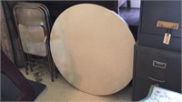 Round Card Table w/ 4 Folding Chairs