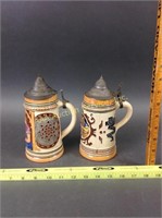 2 vintage German Ceramic Steins