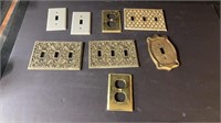 Lot Of Vintage Some Brass Light Switch Covers
