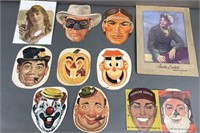 10pc Vtg Ephemera w/ Lone Ranger & Tonto Masks