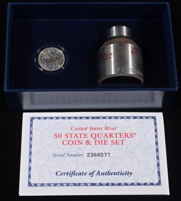 US MINT 50 STATE QTRS COIN & DIE SET W/ COA