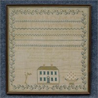 19th C. American School Girl Sampler