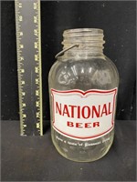 Vintage National Beer Growler Advertising Jar