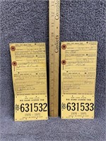 1970-71 New York Big Game License Tags