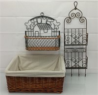 16 x 16 Wicker basket and 2 hanging shelves