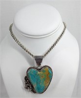 Nadyne Sterling/Turquoise Necklace 24" Chain