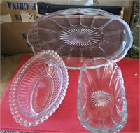 Lot of 3 Vintage Glass DIshes