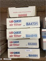 5 car Quest air filters BA1030 BA4731 BA4819