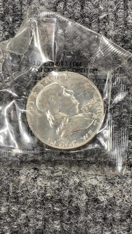 1958-D Silver Franklin Half Dollar Coin