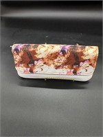 White Clutch with Abstract Design