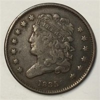 1835 1/2 CENT VF