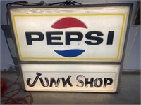 Vintage Pepsi junk stop advertising 49” w x 42” h