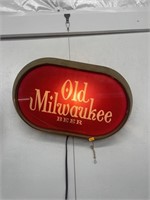 Vintage old Milwaukee beer lighted advertisement