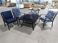 Fire Pit/Barbecue Table & (4) Chairs