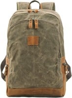 WUDON Canvas Leather Backpack - Casual Daypack